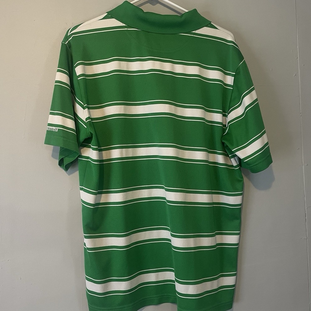 Oregon Ducks Columbia Omni-Shade Polo Shirt Mens L Green Stripe‎ Golf NCAA - Picture 3 of 10